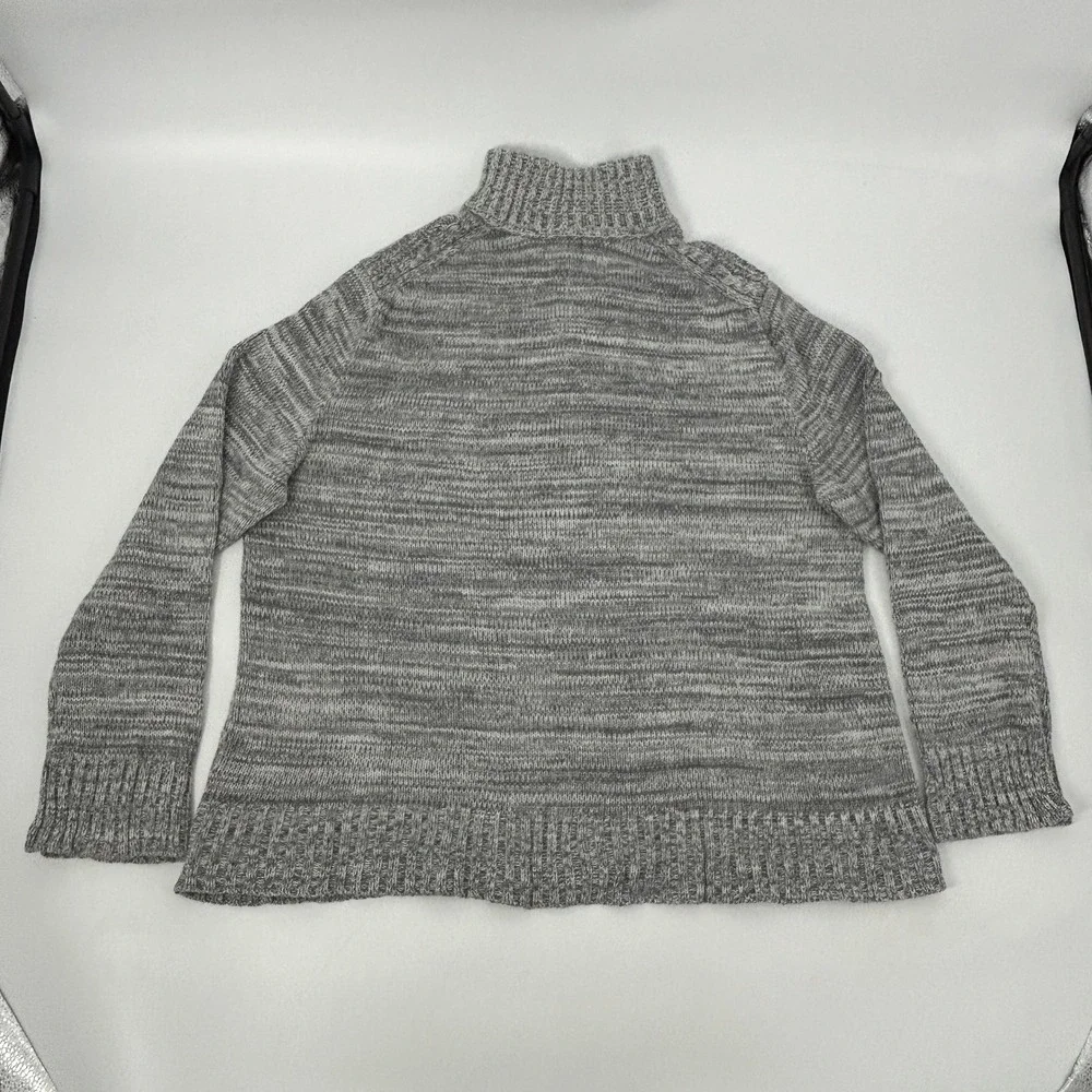 Banana Republic Sweater Mens XXL Grey Marled Quarter Zip Cotton